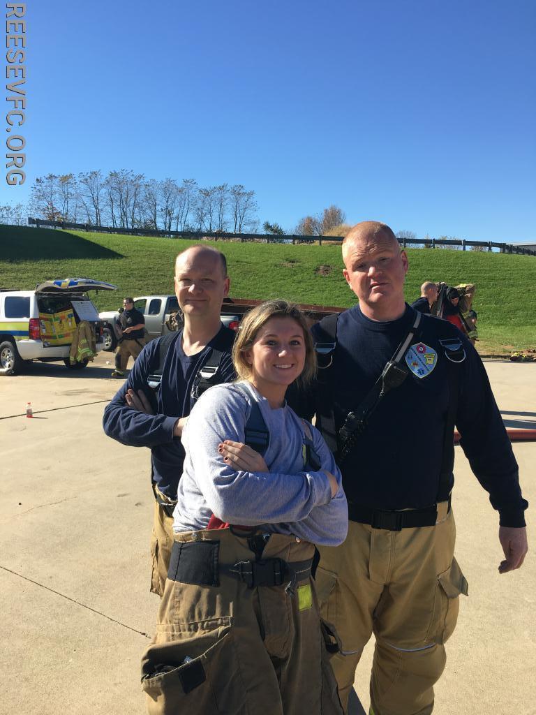 FF/EMT Kylee Zbignewich, FF/EMT Chris Franklin, Firefighter Andy Leeds. 