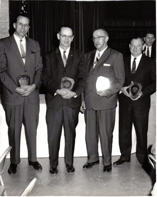 Members being Honored:  L to R Walter Russell, William Mann, Walter Arnold, Holliday Blizzard